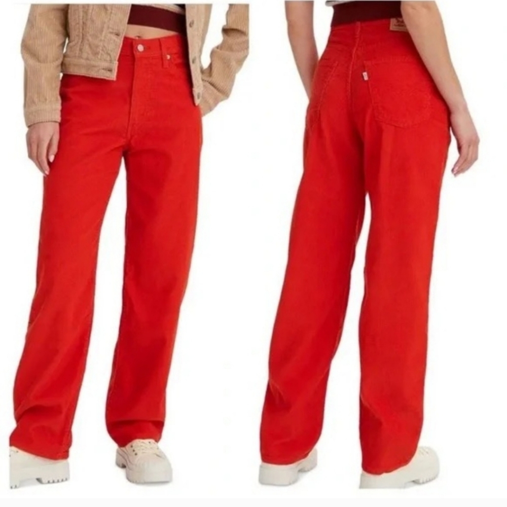 Levi's 94 Baggy Corduroy Pant Straight Valiant Poppy Fall Winter 31x31 New